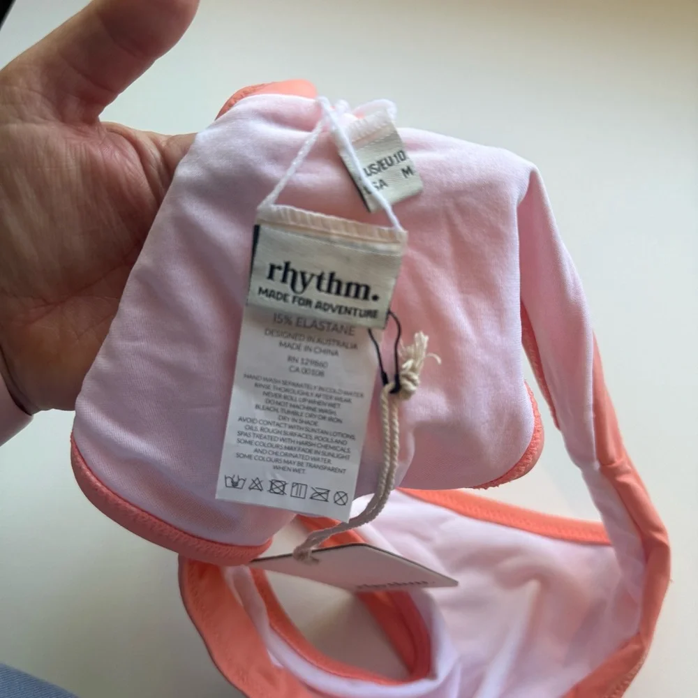 Rhythm Livin’ Swim Bright Orange Cheeky Bikini Swimsuit Bottoms Womens Size 10 - Picture 5 of 6